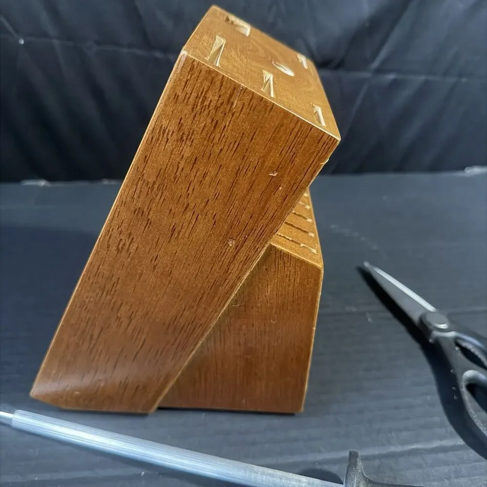 Chicago Cutlery 14-Slot Knife Block Wood Storage Block with Sharpener & Scissors